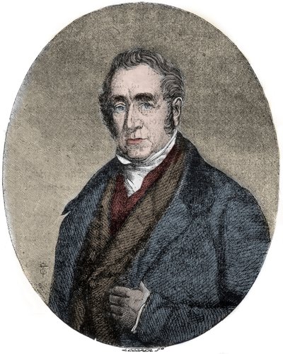Retrato de George Stephenson (1781-1848), ingeniero británico y pionero de las locomotoras ferroviarias de Unknown artist