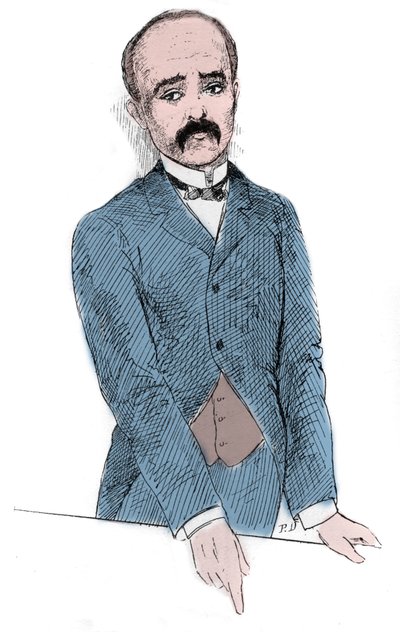 Retrato de Georges Benjamin Clemenceau (1841-1929) político francés durante las discusiones sobre la cuestión de Tonkin y Francia. Grabado en “Le Monde Illustré”. de Unknown artist