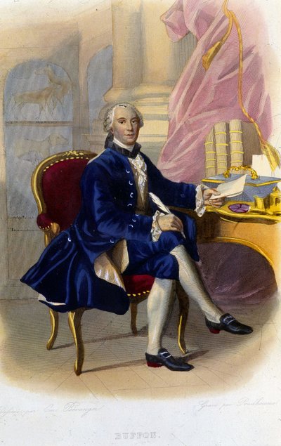 Retrato de Georges Louis Leclerc, Conde de Buffon (1707 - 1788), naturalista y escritor francés. En “Le Plutarque français” de Unknown artist