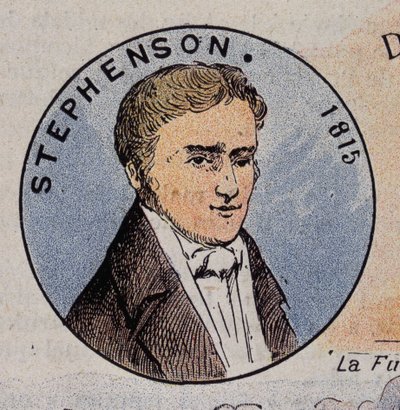 Retrato de Georges Stephenson en 1815 (1781 -1848), ingeniero británico (primera locomotora de vapor en 1814) de Unknown artist