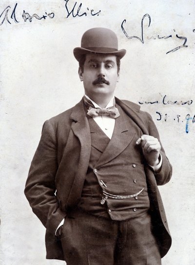 Retrato de Giacomo Puccini en 1896 (1858-1924), compositor italiano de Unknown artist