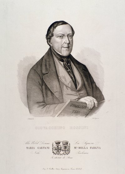Retrato de Gioacchino Rossini (grabado) de Unknown artist