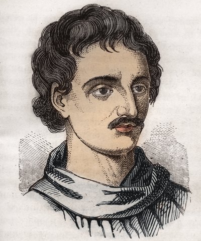 Retrato de Giordano Bruno (1548-1600) fraile dominico italiano, filósofo, matemático, poeta y astrólogo de Unknown artist