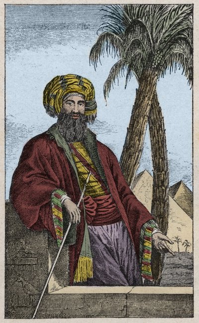 Retrato de Giovanni Battista (Gianbattista) Belzoni (1778-1823), explorador y arqueólogo italiano, que hizo importantes descubrimientos arqueológicos en Egipto - grabado de Unknown artist