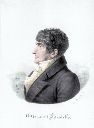 Retrato de Giovanni Paisiello (1740-1816), compositor italiano. Grabado del siglo XIX de Unknown artist