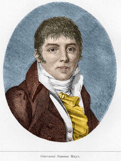 Retrato de Giovanni Simone Mayr (Johann Simon Mayr), compositor italiano (1763-1845). de Unknown artist
