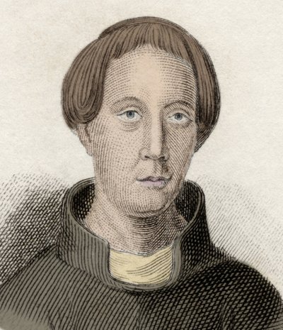 Retrato de Giraud de Barri, o Giraud el Cambriano (ca. 1145-ca. 1223), eclesiástico e historiador galés. También llamado Gerallt Gymro, Gerald de Gales y Gerald Barry. Grabado del siglo XIX. de Unknown artist