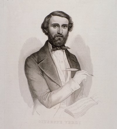 Retrato de Giuseppe Verdi (grabado) de Unknown artist