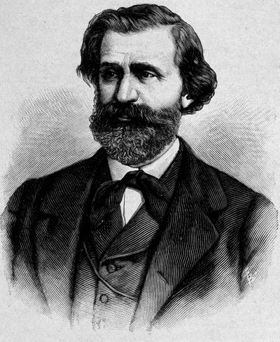 Retrato de Giuseppe Verdi, compositor italiano (1813 - 1901) de Unknown artist