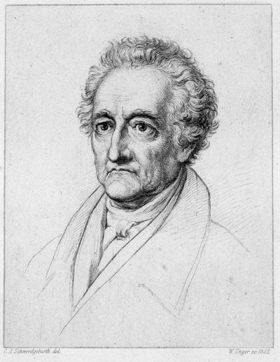 Retrato de Goethe. Cromolitografía del siglo XIX. de Unknown artist