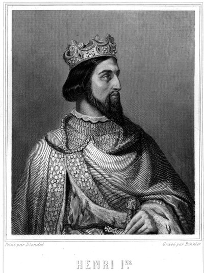 Retrato de Enrique I (v. 1008 - 1060), Rey de Francia - en “Histoire des Français” de Lavallée, grabado de Unknown artist