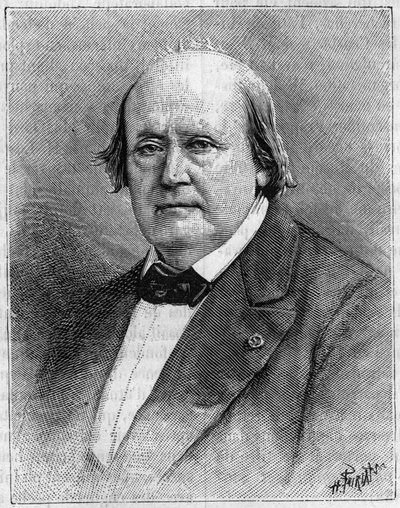 Retrato de Henri Milne Edwards (1800-1885), naturalista francés. (De una fotografía). Grabado en "La Nature: revue des sciences et de leurs applications aux arts et a l