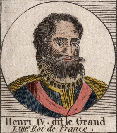 Retrato de Enrique IV (1553-1610), Rey de Francia - grabado de “Instruction sur l