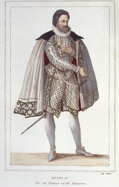 Retrato de Enrique IV (1553-1610), Rey de Francia. Grabado de 1830 de Unknown artist