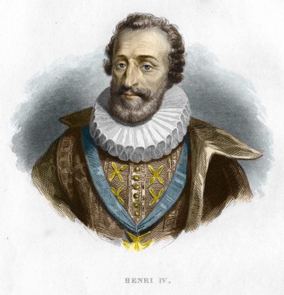 Retrato de Enrique IV (1553 - 1610), Rey de Francia grabado siglo XIX de Unknown artist