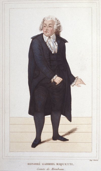 Retrato de Honoré Gabriel Riqueti, Conde de Mirabeau (1749-1791), político francés (grabado de 1830) de Unknown artist