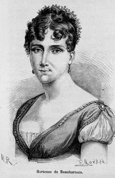 Retrato de Hortense Eugenie Cecile de Beauharnais, Reina de Holanda (1783-1837), hija de Josephine de Beauharnais y el Vizconde Alexandre de Beauharnais - en “L