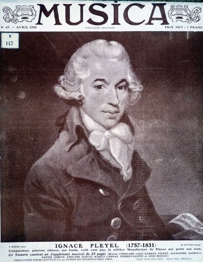 Retrato de Ignace Pleyel, compositor, pianista y editor austriaco (1757 - 1831) de Unknown artist