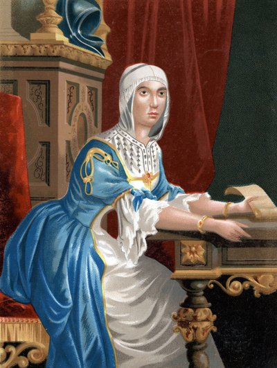 Retrato de Isabel I la Católica (1451-1504), Reina de Castilla (Hombres y Mujeres Célebres) de Unknown artist