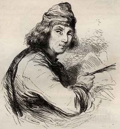 Retrato de Jacques van Maerlant (Jacob van Maerlant) (1240-1300) escritor flamenco. Grabado de 1868 en “Histoire de Belgique desde los tiempos primitivos hasta el final del reinado de Leopoldo I” de Theodore Juste (1818-1888). Colección privada. de Unknown artist
