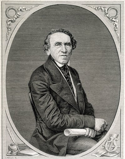 Retrato de Jakob Liebmann Beer, conocido como Giacomo Meyerbeer (1791 - 1864), compositor alemán. Grabado del siglo XIX de Unknown artist