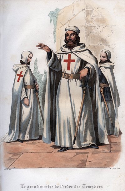 Retrato de Jacques de Molay (1243-1314), Gran Maestre de los Caballeros Templarios. Grabado de 1842 en “Histoire des papes” de Maurice Lachatre. Colección privada de Unknown artist