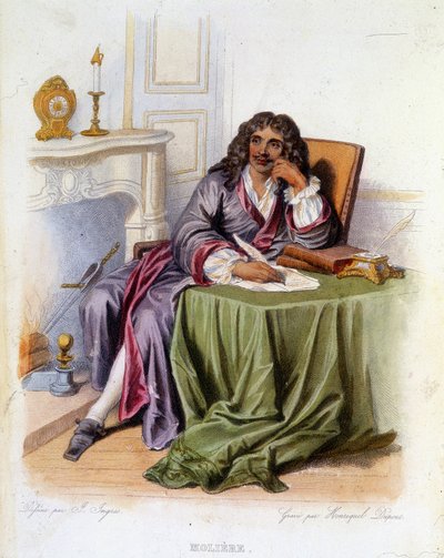 Retrato de Jean-Baptiste Poquelin dit Molière, dramaturgo y actor francés (1622-1673) - en “Le Plutarque français”, Ed. Mennechet de Unknown artist