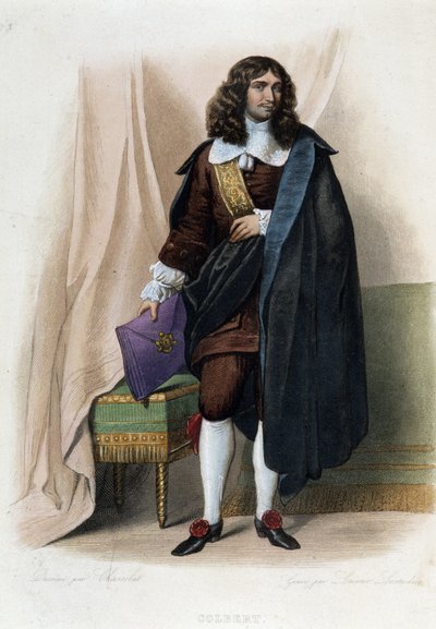Retrato de Jean Baptiste Colbert (1619-1683), estadista francés - en "Le Plutarque français", por Mennechet de Unknown artist