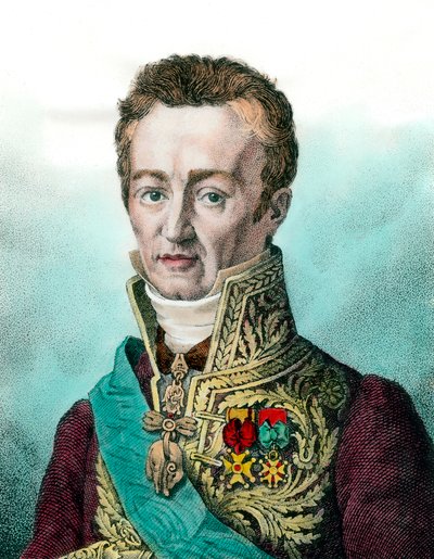 Retrato de Jean Baptiste, Conde de Villèle (1773-1854) político francés. Grabado del siglo XIX de Unknown artist