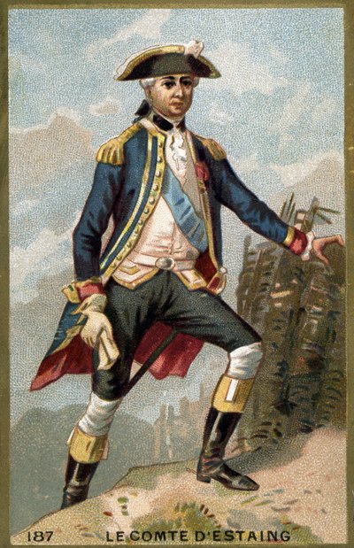 Retrato de Jean Baptiste, Conde de Estaing (1729-1794), Almirante francés. Cromolitografía del siglo XIX. de Unknown artist