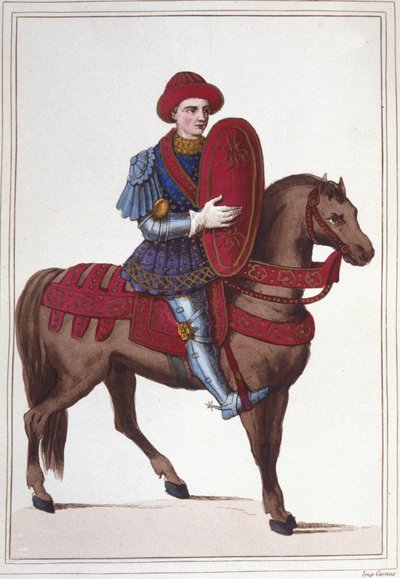 Retrato de Jean Poton, Señor de Xaintrailles, o de Saintrailles Mariscal de Francia (c. 1400 a 1461). Fue uno de los compañeros de Juana de Arco de Unknown artist