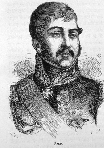 Retrato de Jean Rapp (1772 - 1821). Grabado de finales del siglo XIX en “Histoire de France” de H. Martin. de Unknown artist