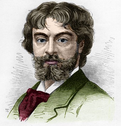 Retrato de Jean Sully Mounet, conocido como Mounet-Sully (1841-1916), comediante francés, miembro de la Comédie Française. Grabado en "Le Monde Illustré" n°1168 del 16 de agosto de 1879 de Unknown artist