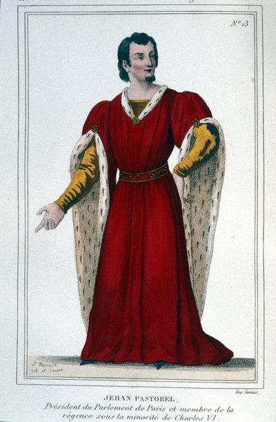 Retrato de Jehan Pastorel, Presidente del Parlamento de París y miembro de la regencia durante la minoría de Carlos VI de Unknown artist