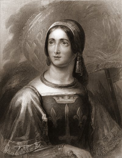 Retrato de Juana de Arco (1412 - 1431) - en "Histoire des Français" de Lavallée, grabado, sd de Unknown artist