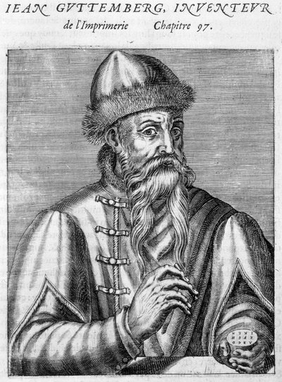 Retrato de Johannes Gutenberg (1400-1468). de Unknown artist