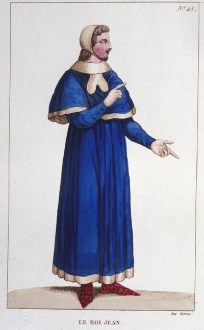 Retrato de Juan II el Bueno (1319 - 1364), Rey de Francia grabado de 1830 de Unknown artist