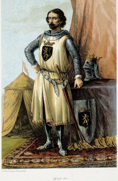 Retrato de Juan I, conocido como el Victorioso (1268-1294), Duque de Brabante. Cromolitografía del siglo XIX de Unknown artist