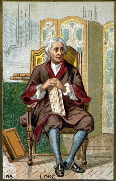 Retrato de John Locke (1632 - 1704) filósofo inglés. Cromolitografía del siglo XIX de Unknown artist