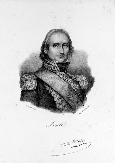 Retrato de Juan de Dios Nicolás Soult, Duque de Dalmacia. General y luego Mariscal de Francia (1769 - 1851), grabado del siglo XIX. de Unknown artist