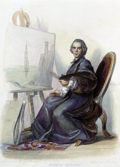 Retrato de Joseph Vernet, pintor, dibujante y escultor francés (1714 - 1789) - en “Le Plutarque Français”, ed. Mennechet de Unknown artist