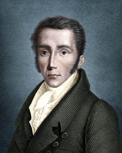 Retrato de Joseph von Fraunhofer (1787 - 1826) óptico y físico alemán, fundador de la espectroscopía de Unknown artist
