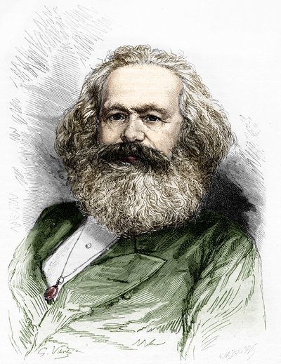 Retrato de Karl Marx (1818-1883), teórico del socialismo y revolucionario alemán de Unknown artist