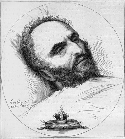 Retrato de Karl Wilhelm Naundorff (1785-1845), relojero prusiano que pretendía ser el Rey de Francia Luis XVII. Grabado del siglo XIX de Unknown artist