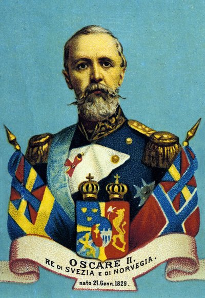 Retrato del Rey Oscar II. Rey de Suecia y Noruega. 1829-1907. de Unknown artist