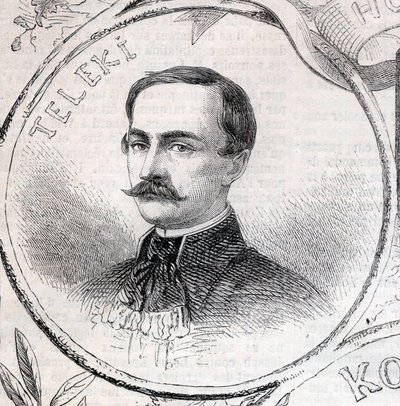 Retrato de Laszlo Teleki, escritor y político húngaro - Grabado en “El Mundo Ilustre” de Unknown artist