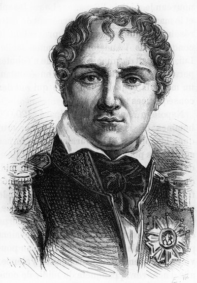 Retrato de Laurent Gouvion Saint Cyr (1764 - 1830). Grabado de finales del siglo XIX en 