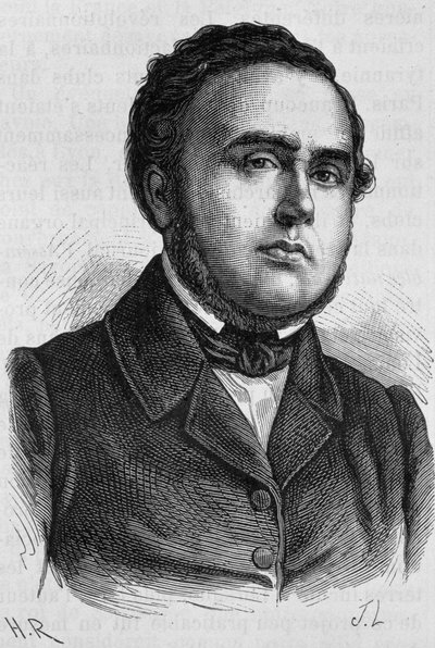 Retrato de Ledru-Rollin (1807 - 1874). Grabado de finales del siglo XIX en “Histoire de France” de H. Martin de Unknown artist