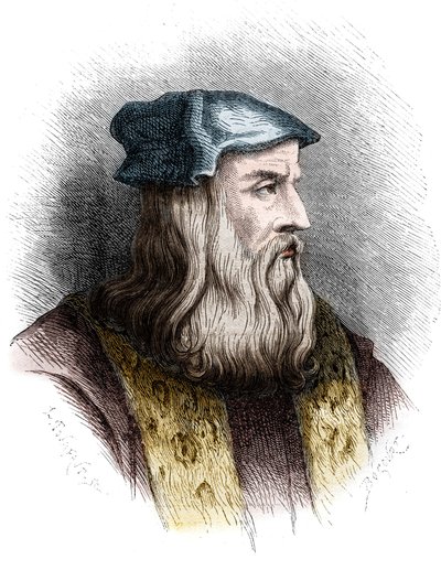 Retrato de Leonardo da Vinci (1452-1519), pintor italiano. de Unknown artist