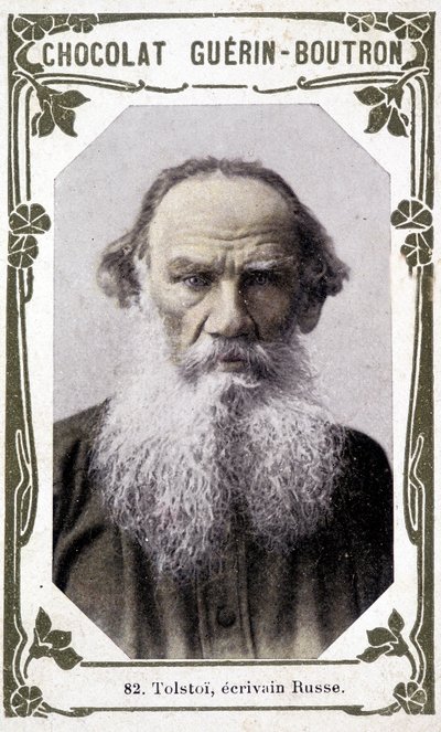 Retrato de Lev Nikolayevich, Conde Tolstoy (León Tolstoy), escritor ruso (1828-1910). Vignette des chocolates Guérin - Boutron de Unknown artist